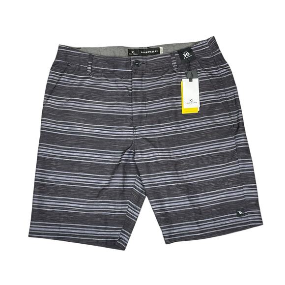 NWT Rip Curl Men's 36 Mirage Pier Boardwalks Board Shorts Striped Grey Swim Surf - Picture 2 of 8